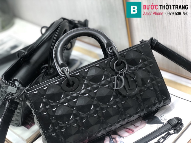 Túi Dior Lady siêu cấp da bê màu đen size 26cm