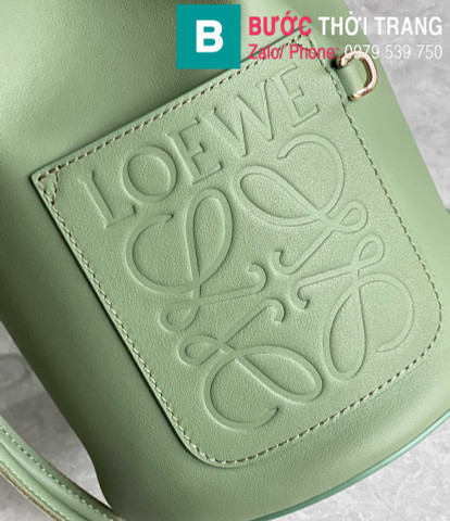 Túi xách Loewe Paula siêu cấp da bê màu xanh size 20cm