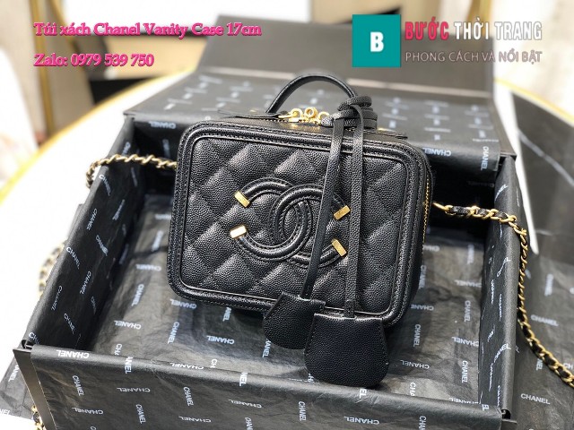 Túi xách Chanel Vanity Case siêu cấp màu đen 17 
