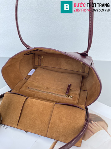 Túi xách Bottega Venetae cao cấp da bê màu tím size 38cm