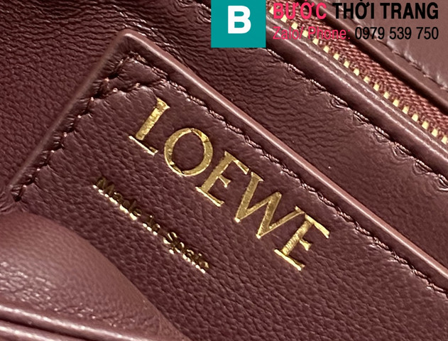 Túi xách Loewe Goya siêu cấp da bê màu tím size 23cm 