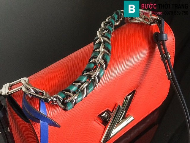 Túi xách Louis Vuitton Twist MM siêu cấp da epi màu cam size 23cm