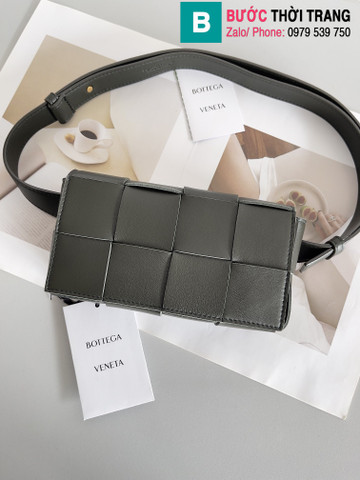 Túi xách Bottega Veneta Cassette mini siêu cấp da bê màu đen size 17.5cm
