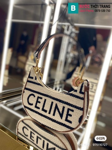 Túi xách Celine Ava siêu cấp bê màu trắng kẻ đen size 24cm