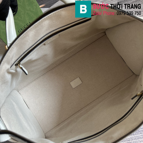 Túi xách Gucci Large Satchel Bag siêu cấp da bê màu đen trắng size 40cm