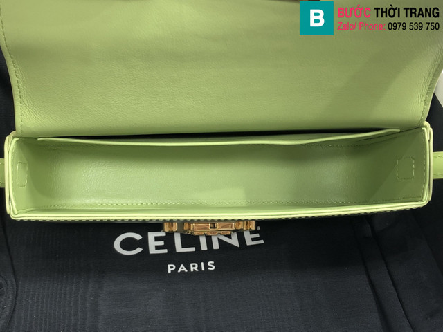 Túi xách Celine Triomphe Shoulder Bag siêu cấp da bê màu xanh size 20cm 