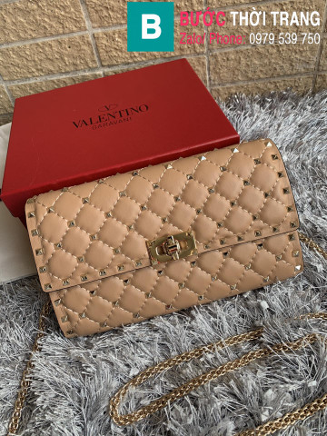 Túi xách Valentino siêu cấp da bê màu nude size 23cm