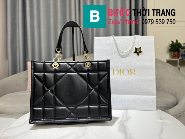 Túi xách Dior Essential siêu cấp thể tote da dê màu hạt dẻ size 36cm