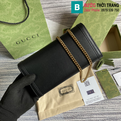 Túi Gucci Diana chain wallet siêu cấp da bê màu đen size 19cm