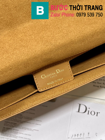 Túi xách Dior Caro siêu cấp da bê màu vàng size 28cm 