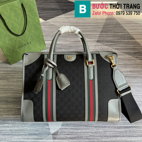 Túi xách Gucci Large Satchel Bag siêu cấp da bê màu đen size 40cm