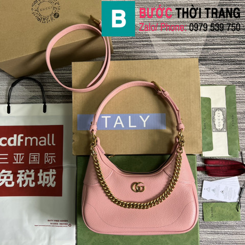 Túi xách Gucci small shoulder bag da bê màu hồng size 25cm