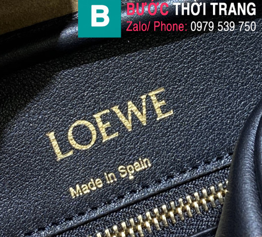 Túi xách Loewe Amazono siêu cấp da bê màu đen size 19cm