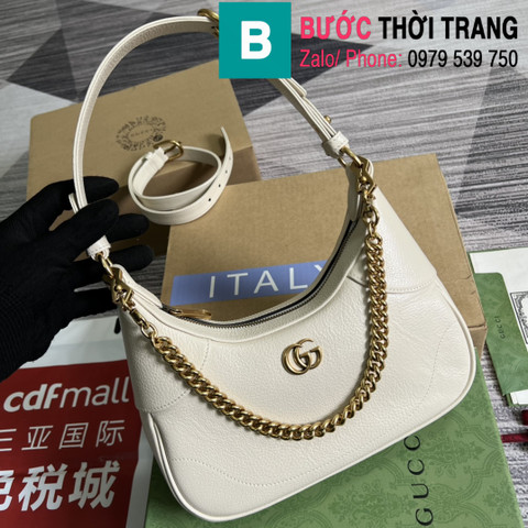 Túi xách Gucci small shoulder bag da bê màu trắng size 25cm