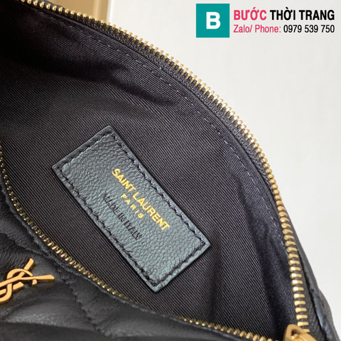 Túi xách Saint Laurent Tube sade cao cấp da bê màu đen size 20cm