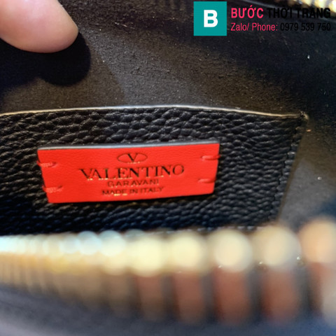 Túi xách Valentino Garavani Rockstud siêu cấp da bê màu đen size 19cm