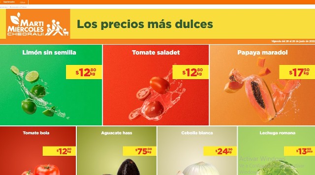 Ofertas Chedraui Martimiércoles de frutas y verduras 28 y 29 de junio 2022