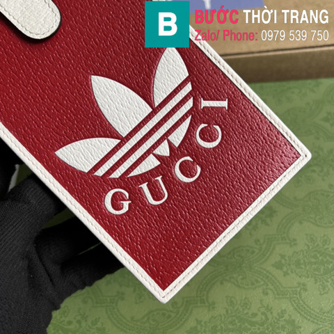 Túi đeo chéo Gucci Adidasx siêu cấp da bê màu đỏ size 10cm