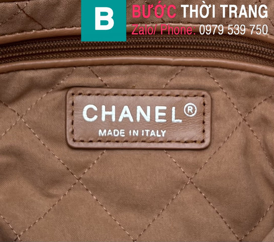 Túi xách Chanel small siêu cấp da bê màu nâu đồng size 25cm 