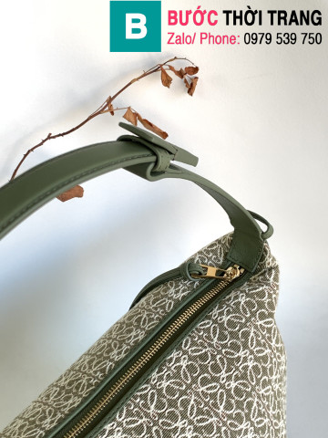 Túi xách Loewe Cubi Anagram siêu cấp canvas màu xám size 27cm
