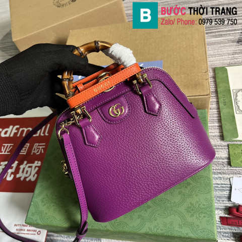 Túi xách Gucci Diana Small tote bag siêu cấp da bê màu tím size 20cm
