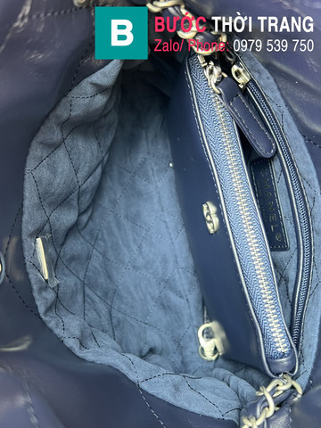 Túi xách Chanel small siêu cấp da bê màu xanh tím than size 25cm