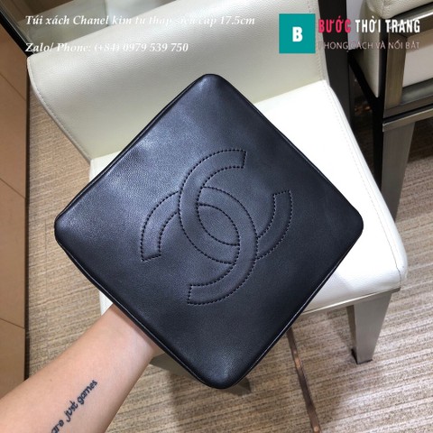 Túi xách Chanel xách tay siêu cấp hình kim tự tháp màu đen - AS86082