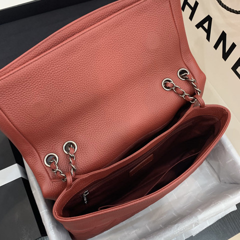 Túi xách Chanel Handbags Lambskin Flap bag da bê màu đỏ size 32cm