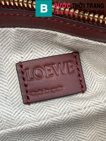 Túi xách Loewe Puzzle hobo siêu cấp da bê màu đỏ thẫm size 29cm 