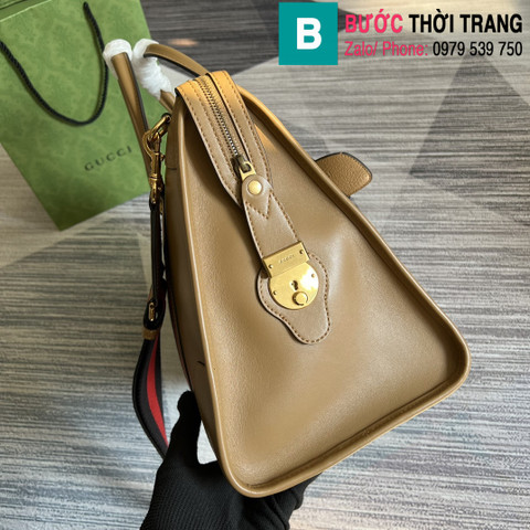 Túi xách Gucci Large Satchel Bag siêu cấp da bê màu nâu size 40cm