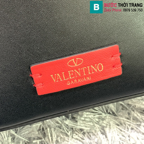 Túi xách Valentino siêu cấp da bê màu đen size 15cm