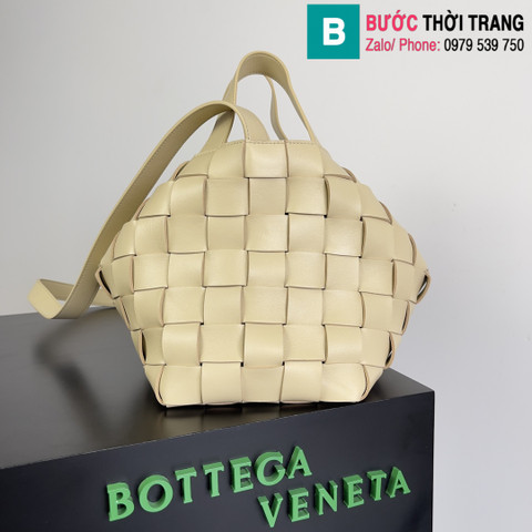 Túi xách BottegaVeneta siêu cấp da bê màu trắng ngà size 28cm