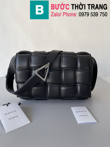 Túi xách Bottega Veneta Cassette bag cao cấp da bê màu đen size 26cm