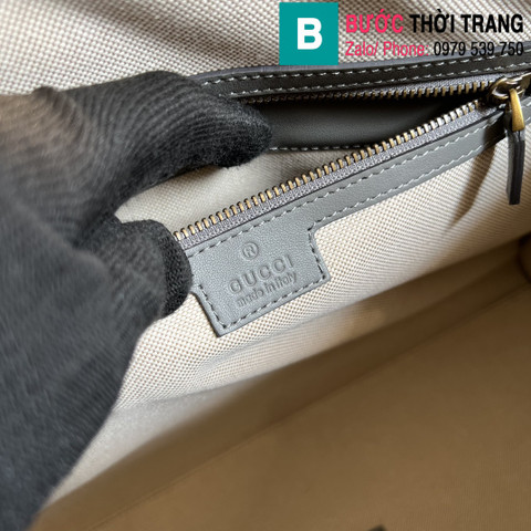 Túi xách Gucci Large Satchel Bag siêu cấp da bê màu xám size 40cm