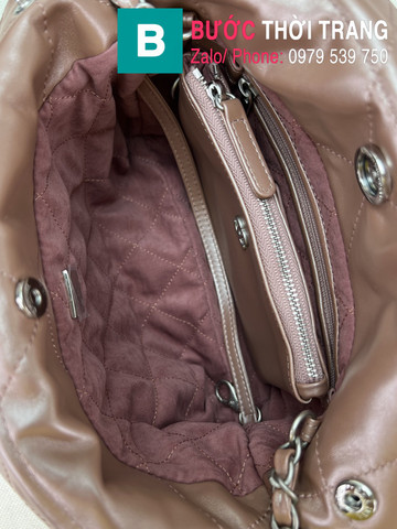 Túi xách Chanel small siêu cấp da bê màu hồng nhạt size 25cm