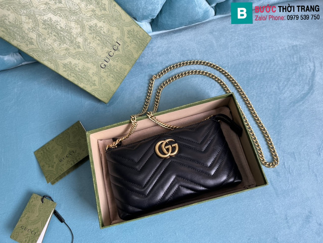 Túi xách Gucci Marmont siêu cấp da bê màu đen size 22cm 