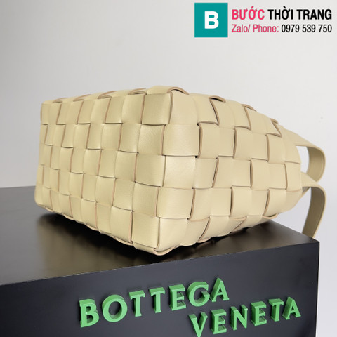 Túi xách BottegaVeneta siêu cấp da bê màu trắng ngà size 28cm
