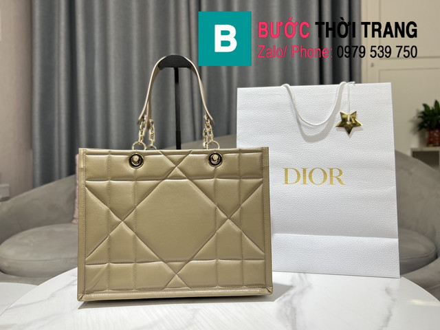 Túi xách Dior Essential siêu cấp thể tote màu hạt dẻ sữa size 36cm