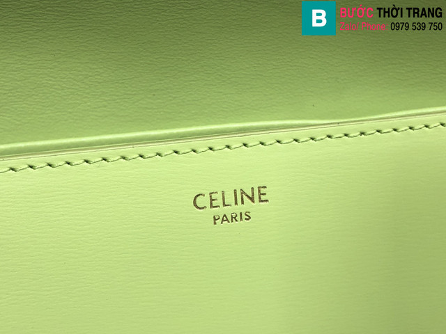 Túi xách Celine Triomphe Shoulder Bag siêu cấp da bê màu xanh size 20cm 