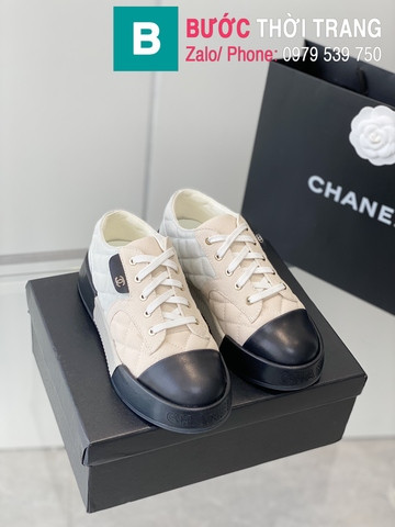 Giày thể thao Chanel siêu cấp dáng bánh mì mũi đen