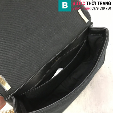 Túi xách Burberry Thomas siêu cấp canvas màu đen size 23.5cm
