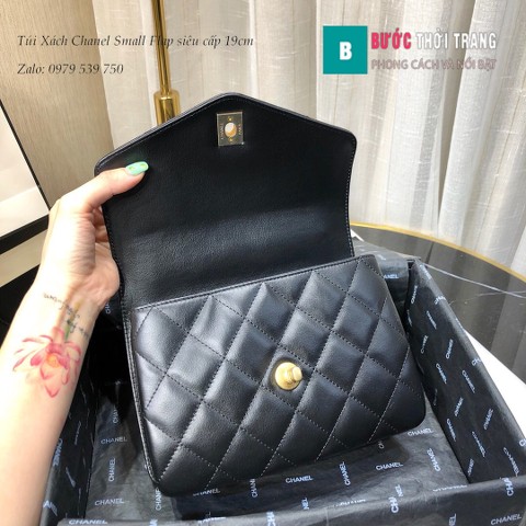 Túi Xách Chanel Small Flap siêu cấp da bê màu đen 19cm - AS0625 
