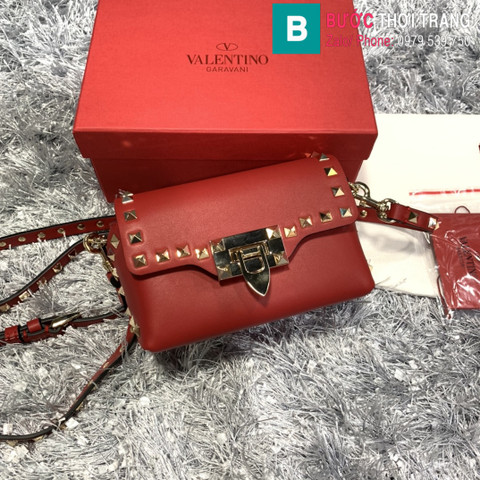 Túi xách Valentino siêu cấp da bê màu đỏ size 16.5cm