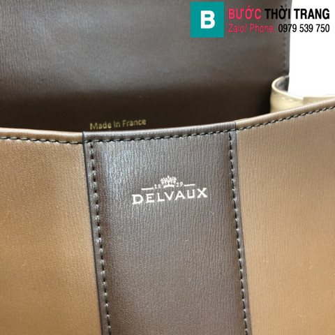 Túi xách Delvaux - Brillant cao cấp da bê size 20cm màu nâu