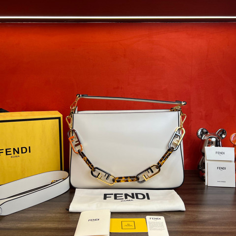Túi xách Fendi siêu cấp da bê màu trắng size 35cm 