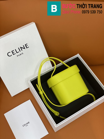 Túi xách Celine box triomphe siêu cấp da bê màu chuối size 11cm