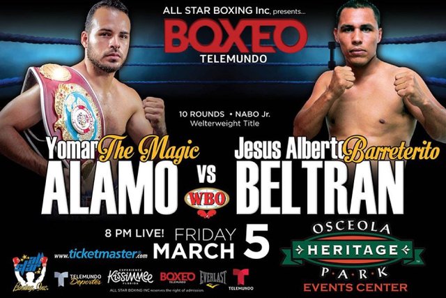Yomar Alamo vs Jesus Alberto Beltran en Vivo – Box – Viernes 5 de Marzo del 2021