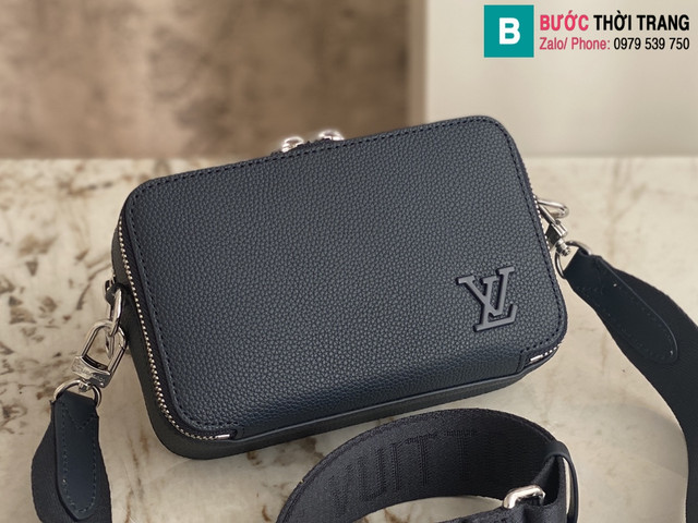 Túi đeo chéo Louis Vuitton Alpha Wearable siêu cấp da bê màu đen size 18.5cm