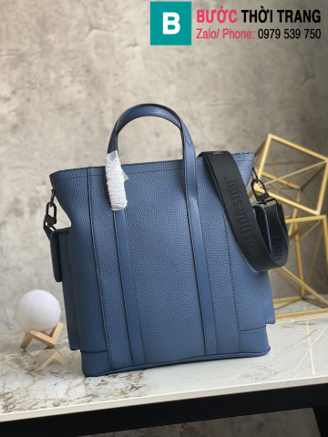 Túi xách Louis Vuitton Christopher tote siêu cấp da Taurillon màu xanh size 34cm