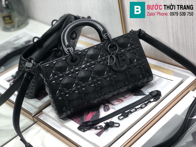 Túi Dior Lady siêu cấp da bê màu đen size 26cm